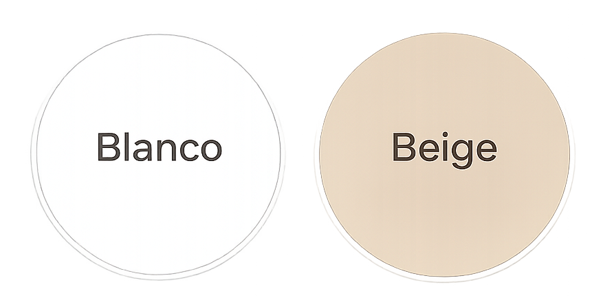 blanco y beige