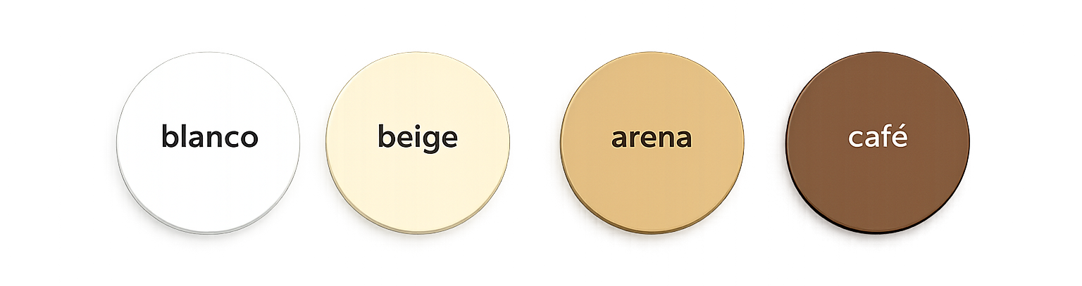 blanco, beige, arena y cafe